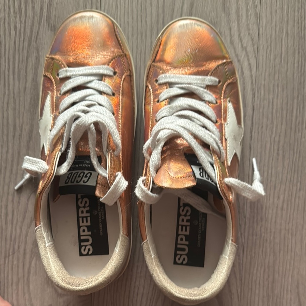 Golden Goose Iridescent Orange Sneakers